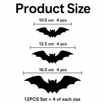 🔥 2026 Hot Sale 3D LED Bat Wall Decorations – 12/24PCS Light-Up Halloween Decor for Walls, Windows & Parties
